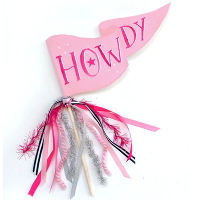 Pink Howdy Pennant Flag