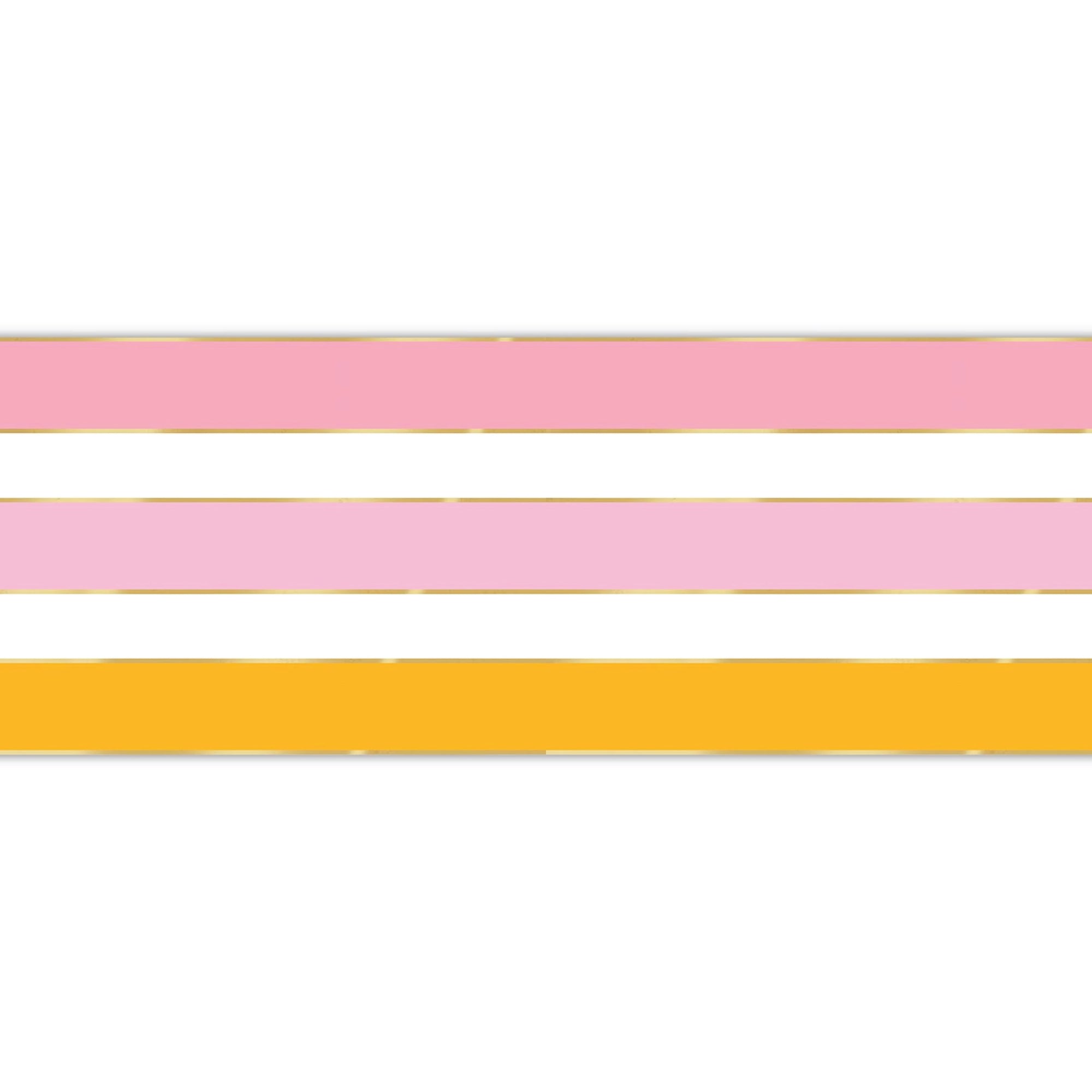 Pink & Orange Cabana Stripes Paper Table Runner 25ft