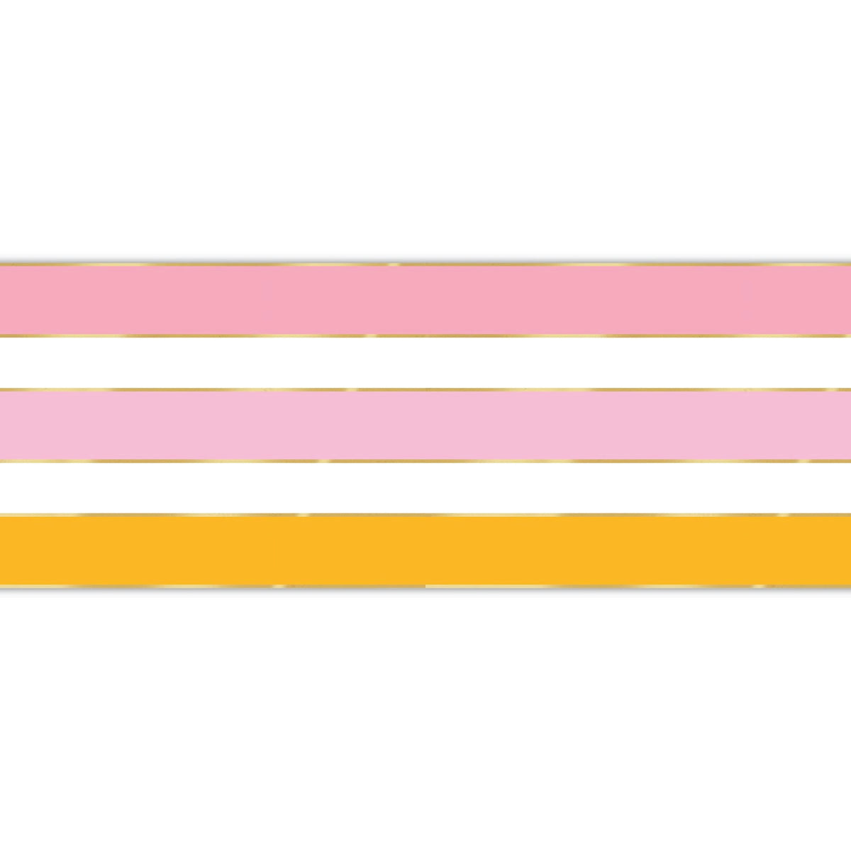 Pink &amp; Orange Cabana Stripes Paper Table Runner 25ft