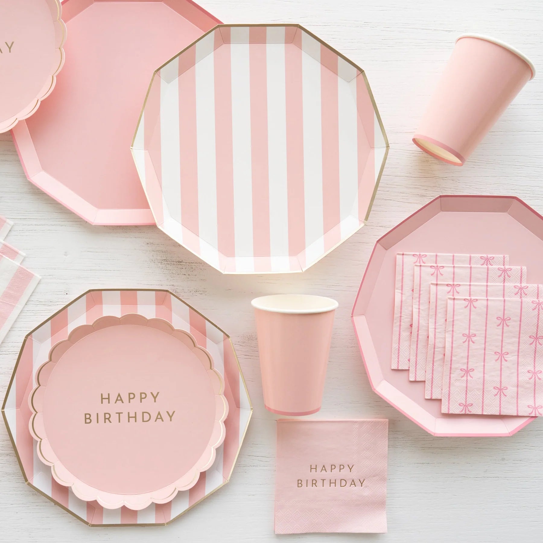 Light Pink Cabana Striped Dinner Plates 8ct | The Party Darling