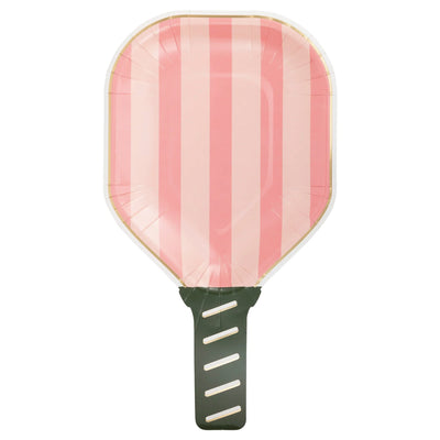 Pink Pickleball Paddle Dessert Plates 8ct