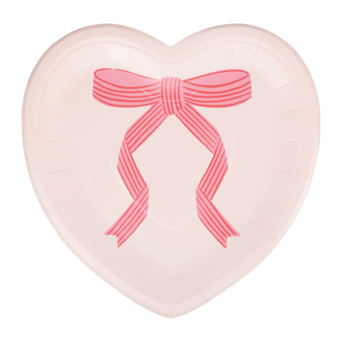 Pink &amp; Red Bow Heart Shaped Lunch Plates 8ct | The Party Darling