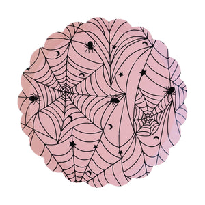 Pink Spider Web Dessert Plates 8ct | The Party Darling