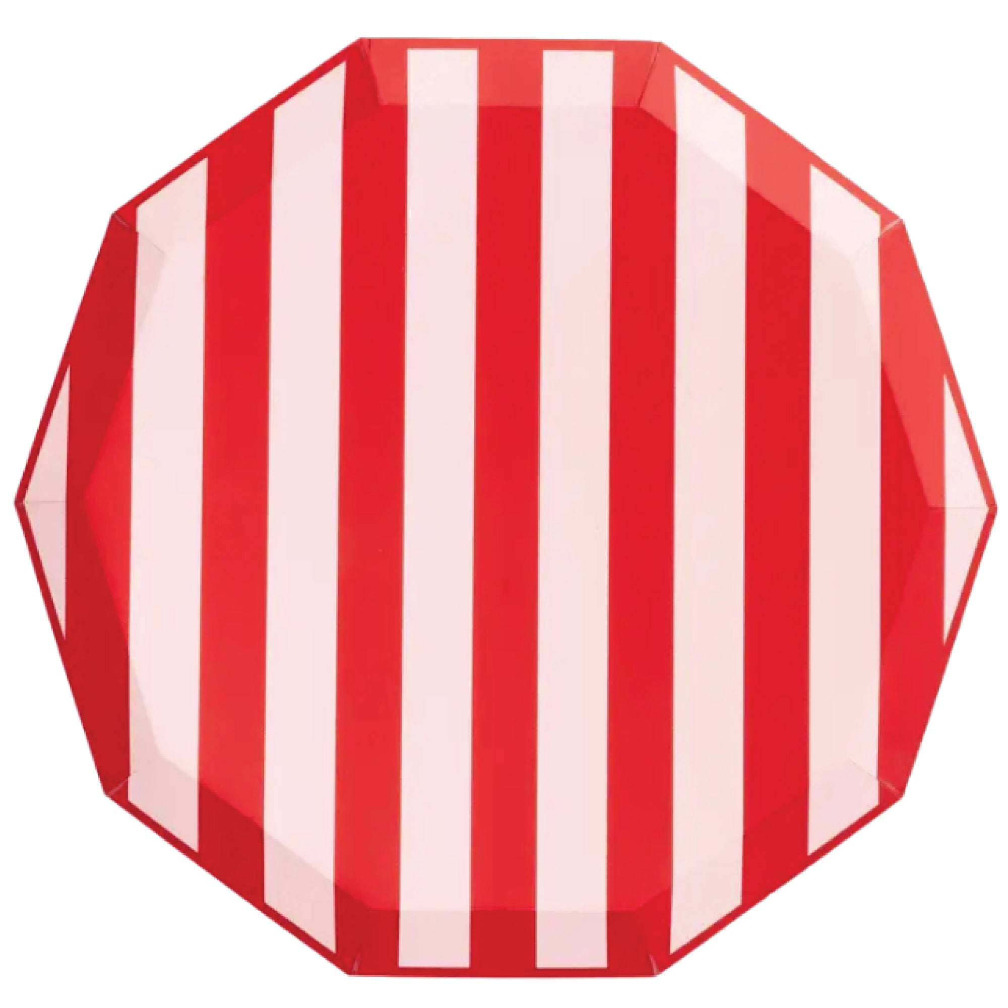 Pink & Red Cabana Stripe Plates 8ct | The Party Darling