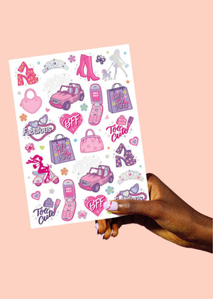 pink_girl_party_tattoos_sheet