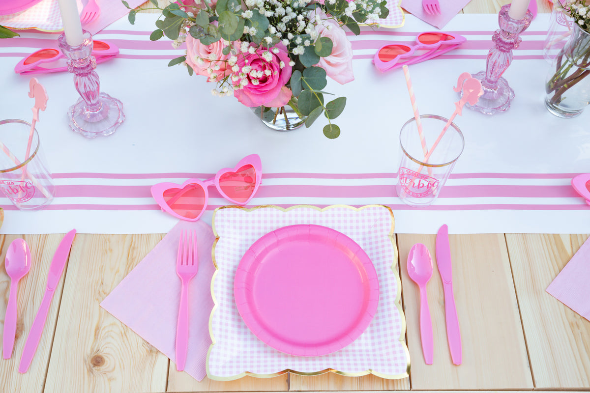 Pink Toile Dinner Paper Plates