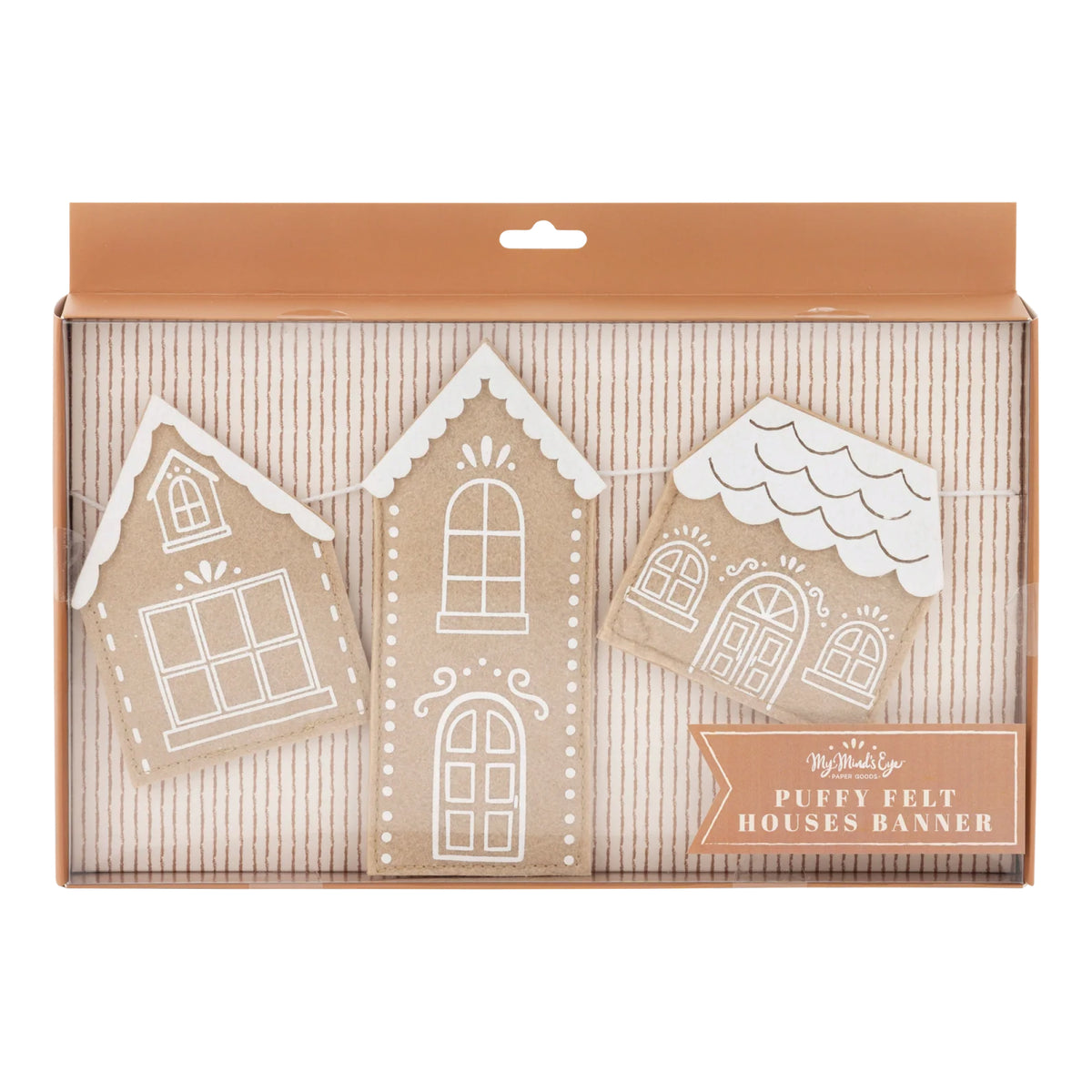 Gingerbread Houses Puffy Felt Garland 6ft | The Party Darling