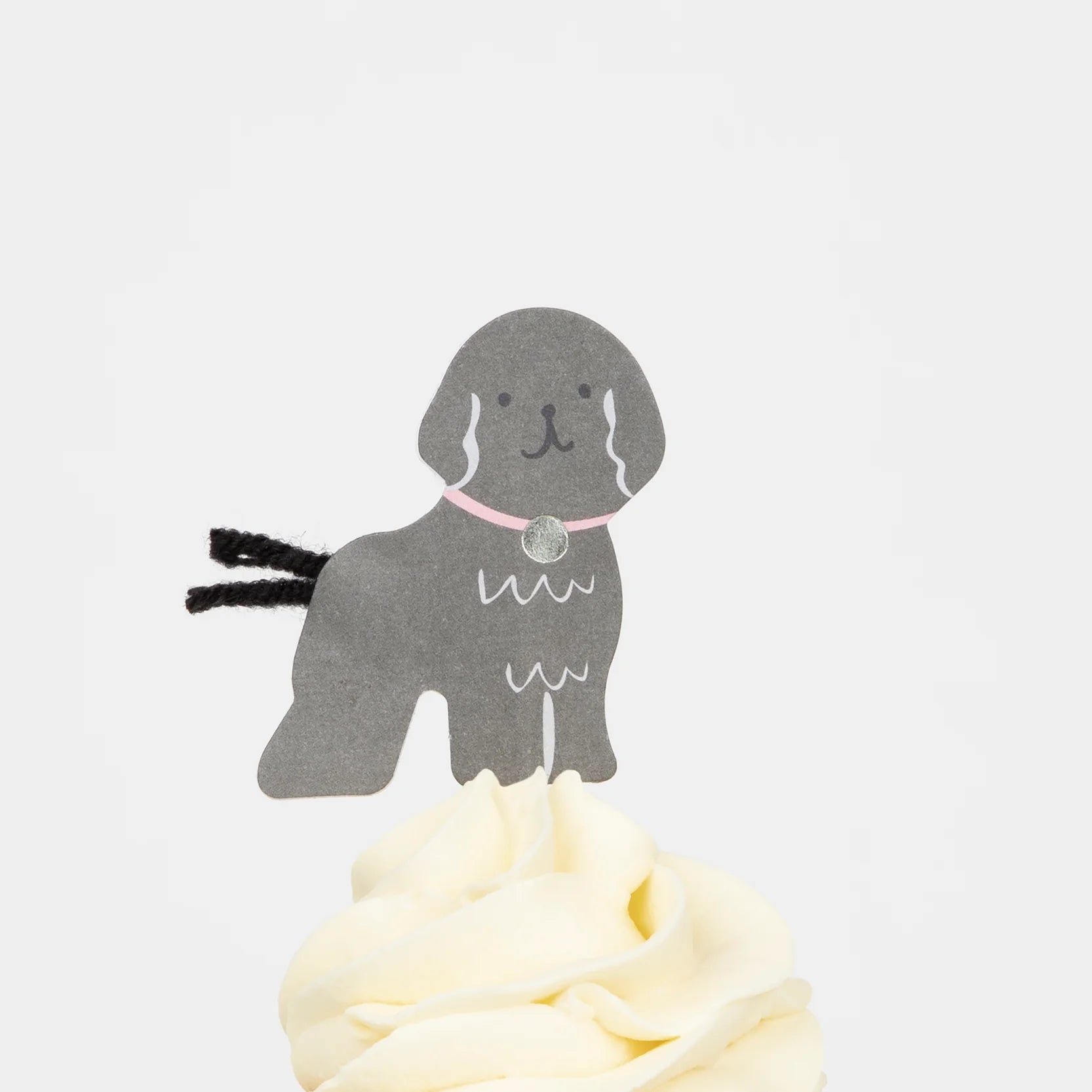 little black dog on cupcake pick