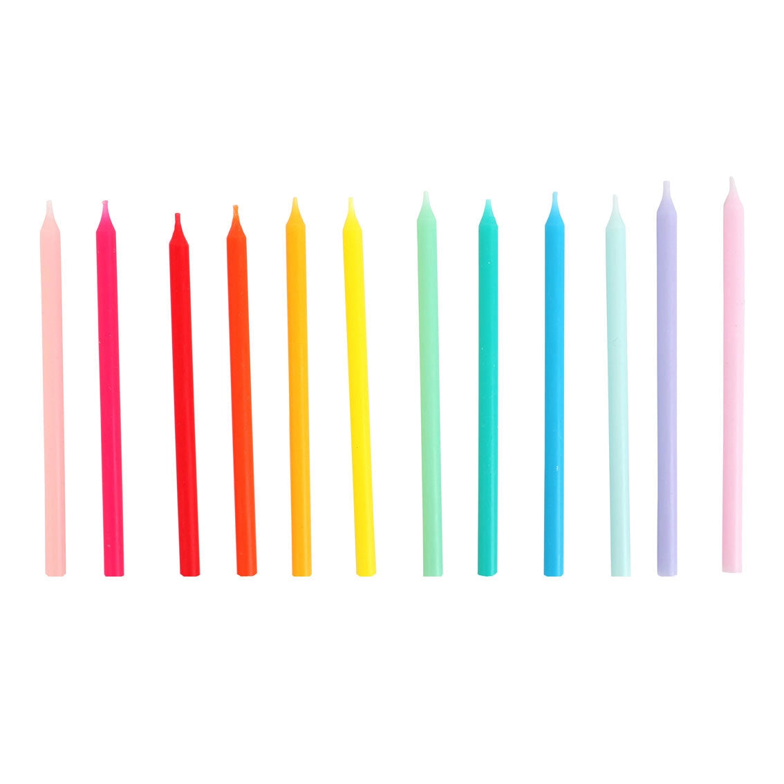 Bright rainbow candles for cupcakes and cakes