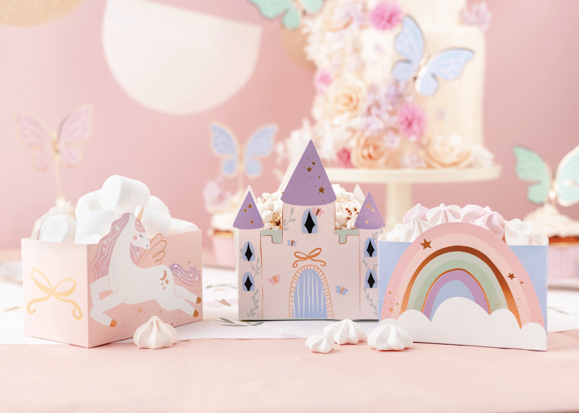 Magical Unicorn Castle & Rainbow Treat Boxes 6ct | The Party Darling