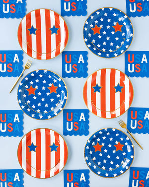 Blue USA Dessert Napkins 18ct Patriotic Table