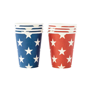 Red & Blue Star Paper Cups 8ct | The Party Darling