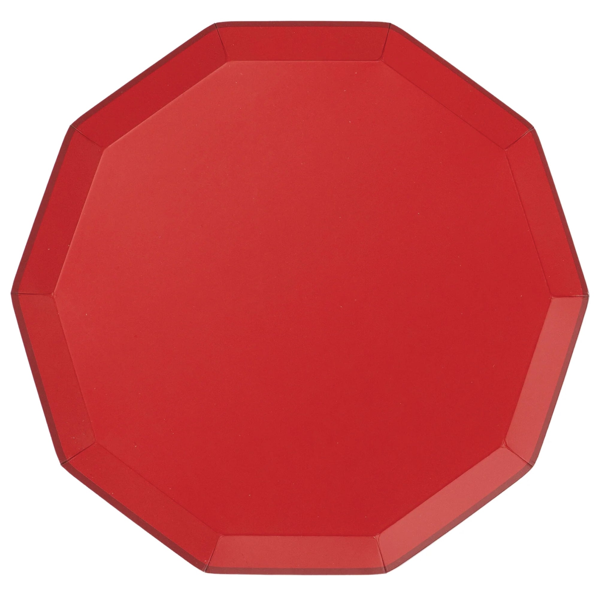 Cherry Red Decagonal Dinner Plates 8ct | The Party Darling