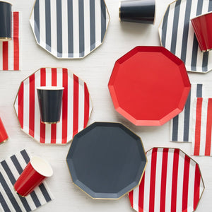 Red and Navy Striped Party Supplies by Bonjour Fete