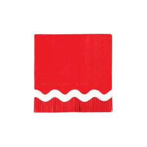 Red Ric Rac Fringe Dessert Napkins 24ct | The Party Darling