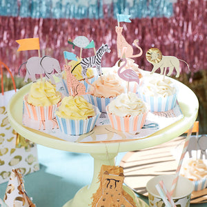 Safari Animals Cupcake Toppers and Cupcake wrappers