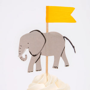 Safari Animals Cupcake Decorating Kit 24ct Elephant