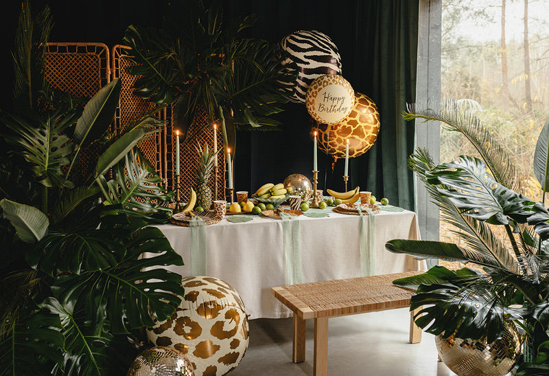 Animal print foil balloon decoration