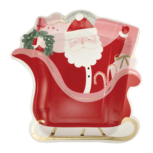 Santa's Sleigh Lunch Plates 8ct | The Party Darling