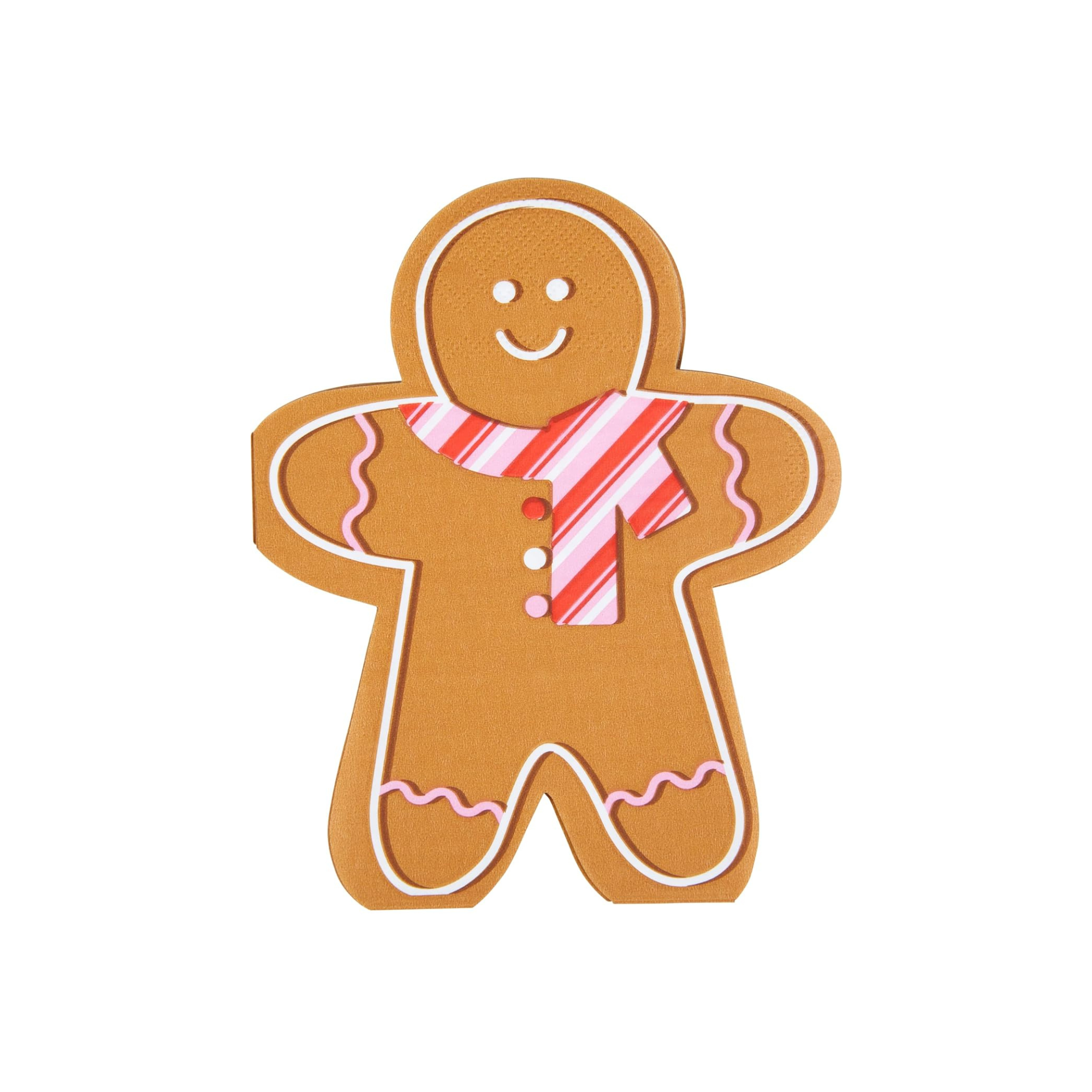 Pink & Red Scarf Gingerbread Man Napkins 20ct | The Party Darling