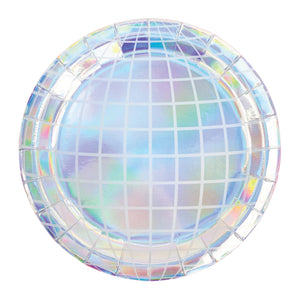 Iridescent Disco Ball Lunch Plates 8ct | The Party Darling