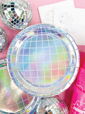 Iridescent Disco Ball Paper Plates | The Party Darling