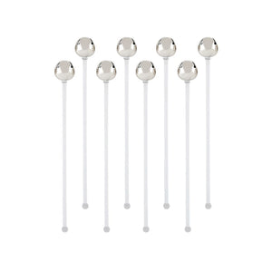 Silver Jingle Bell Stir Sticks 8ct | The Party Darling