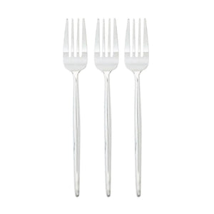 Modern Silver Plastic Forks 20ct | The Party Darling