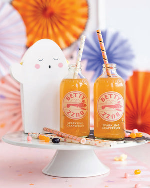 Spooky Cute Stars & Stripes Plastic Straws in Betty Buzz Sparkling Grapefruit | The Party Darling