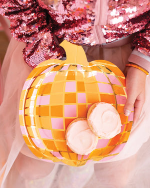 Orange & Pink Disco Pumpkin Plates | The Party Darling