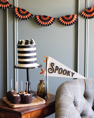 Spooky Felt Halloween Pennant Flag Displayed