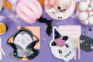 Spooky Cute Halloween Skull plates and Dracula Plates