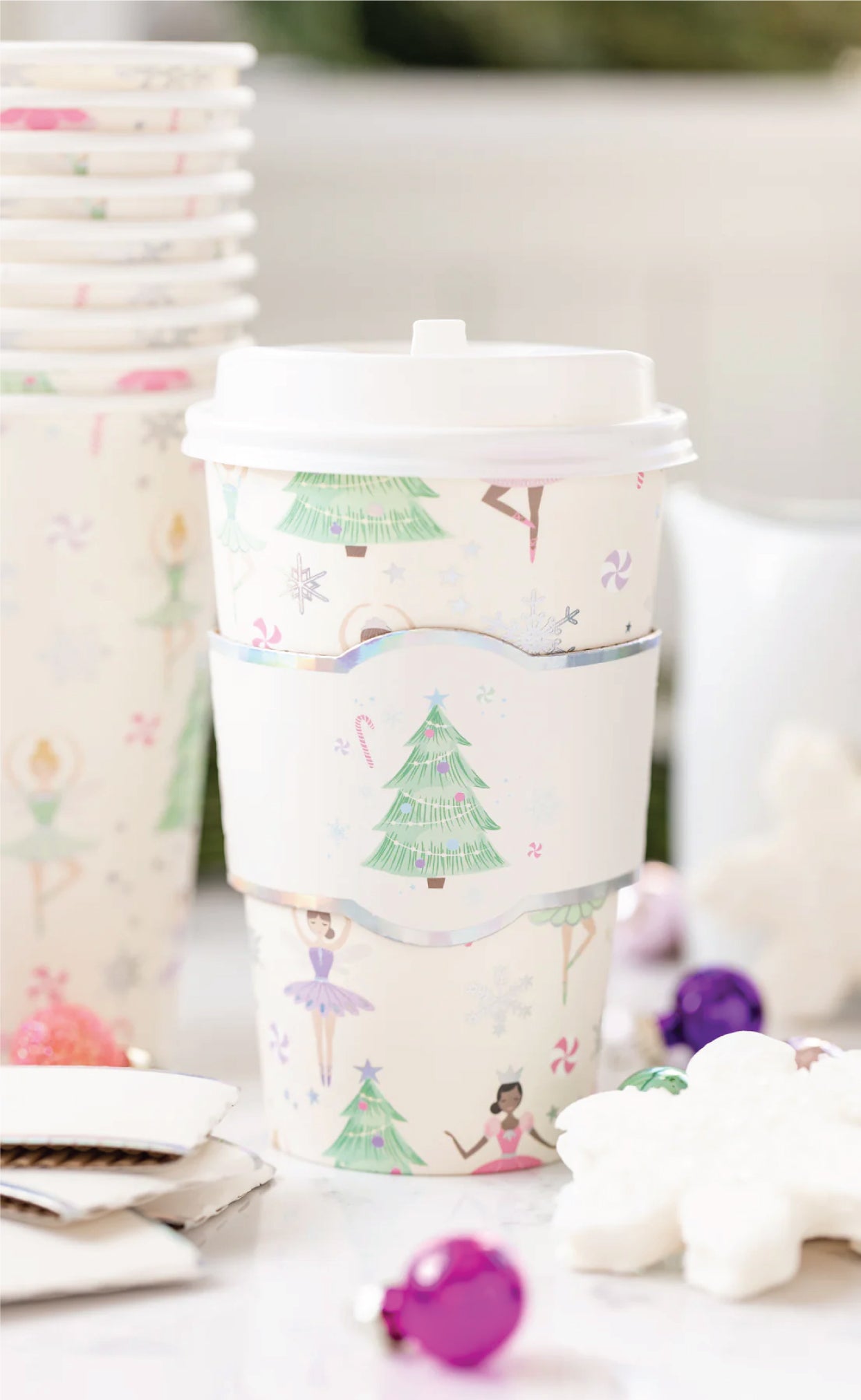 Sugar Plum Fairy Coffee Cups & Lids 8ct | The Party Darling