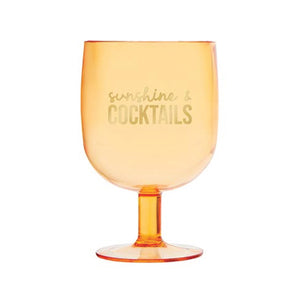Sunshine & Cocktails Plastic Wine Glass | The Party Darling