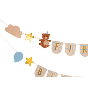 Teddy Bear First Birthday Banner details
