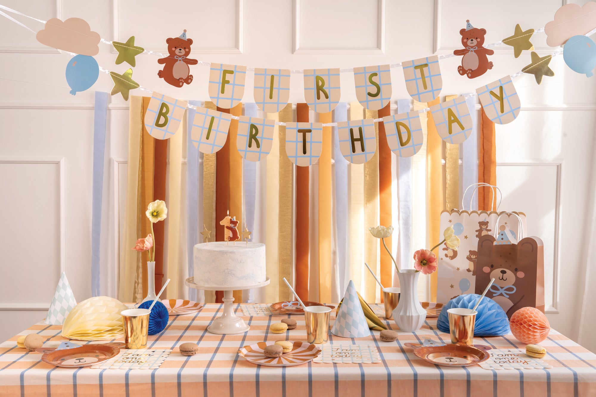 Teddy Bear First Birthday Banner 8ft | The Party Darling