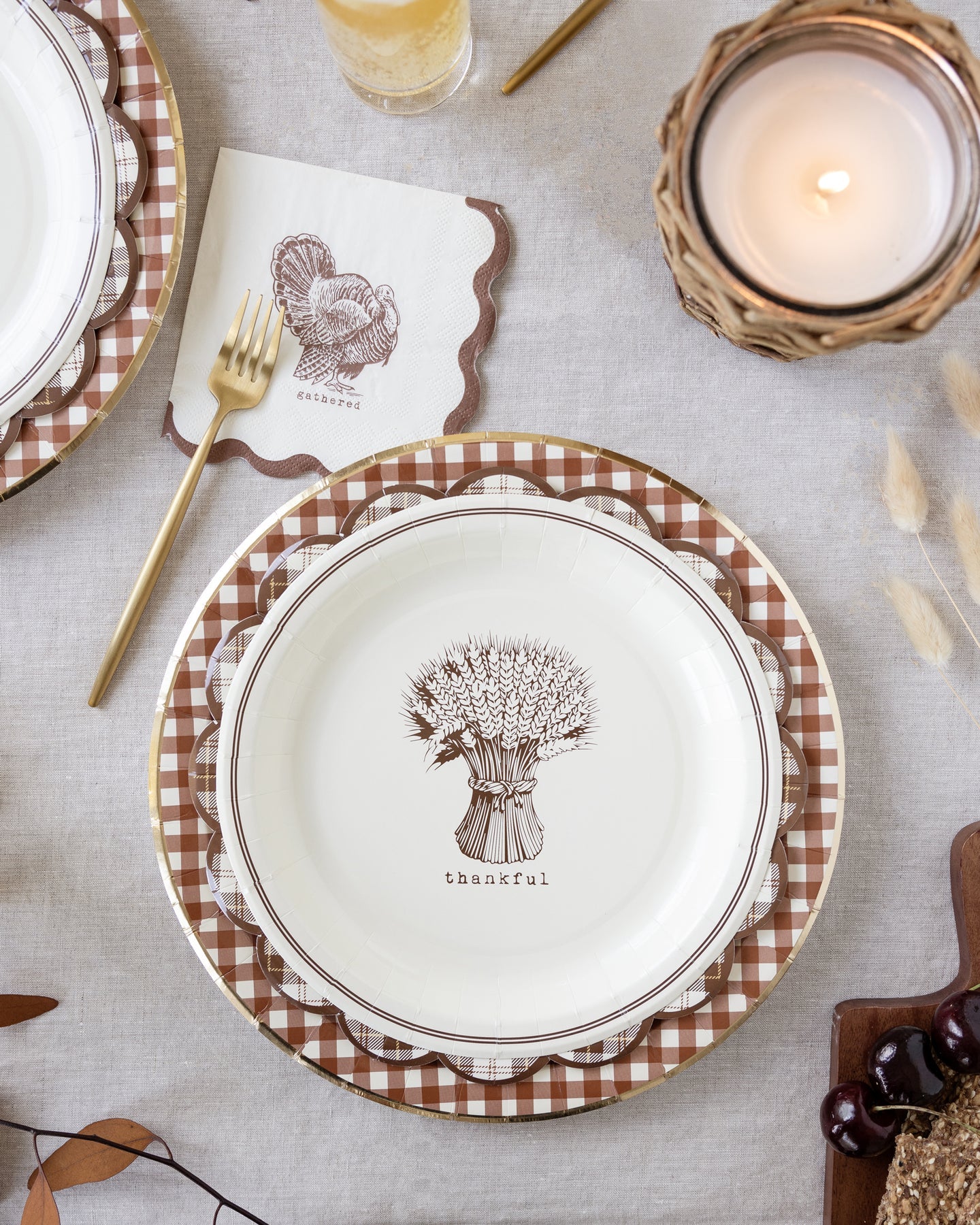 Thankful Grateful Gathered Lunch Plates 9ct | The Party Darling