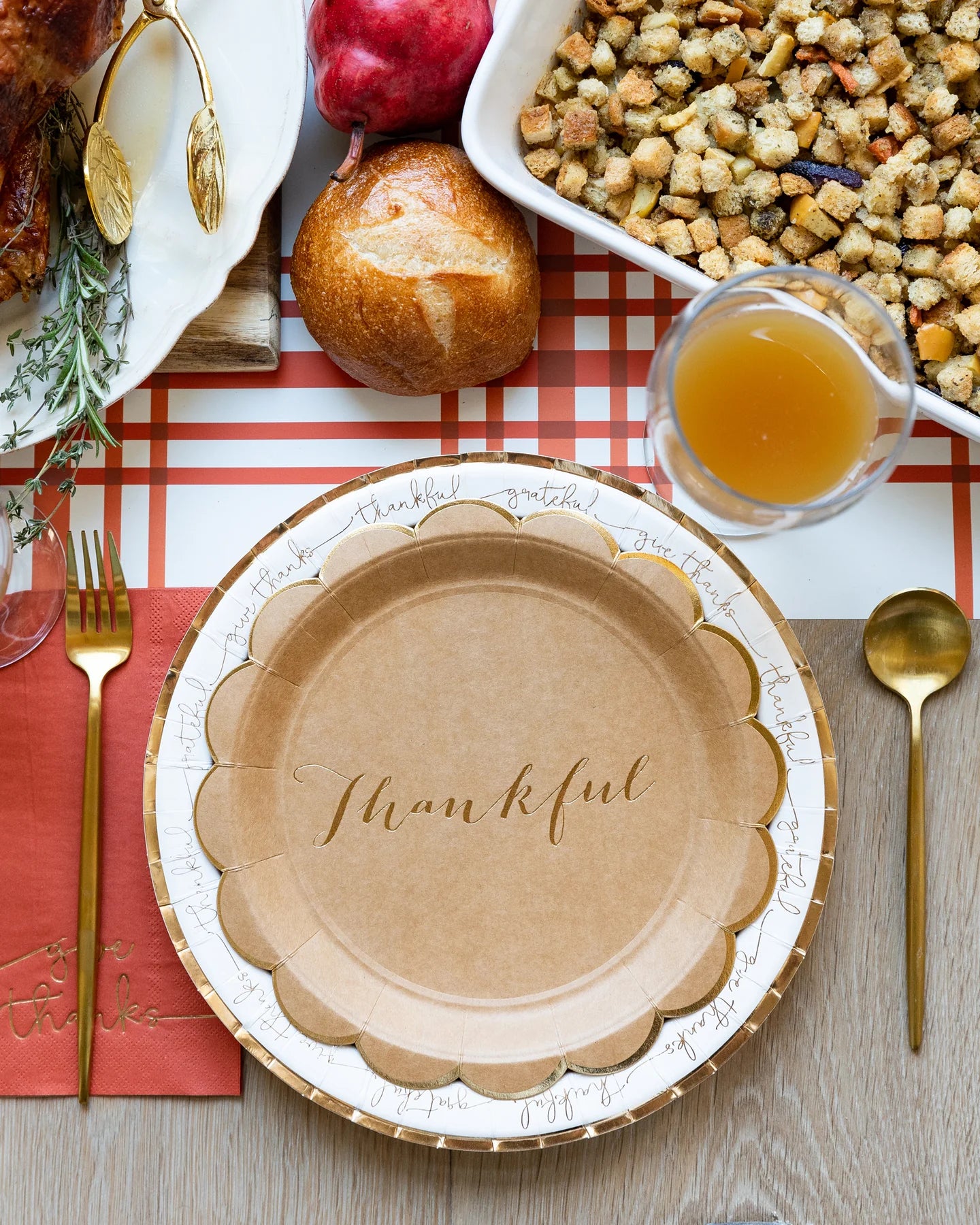 Thankful Kraft Scalloped Lunch Plates 8ct | The Party Darling