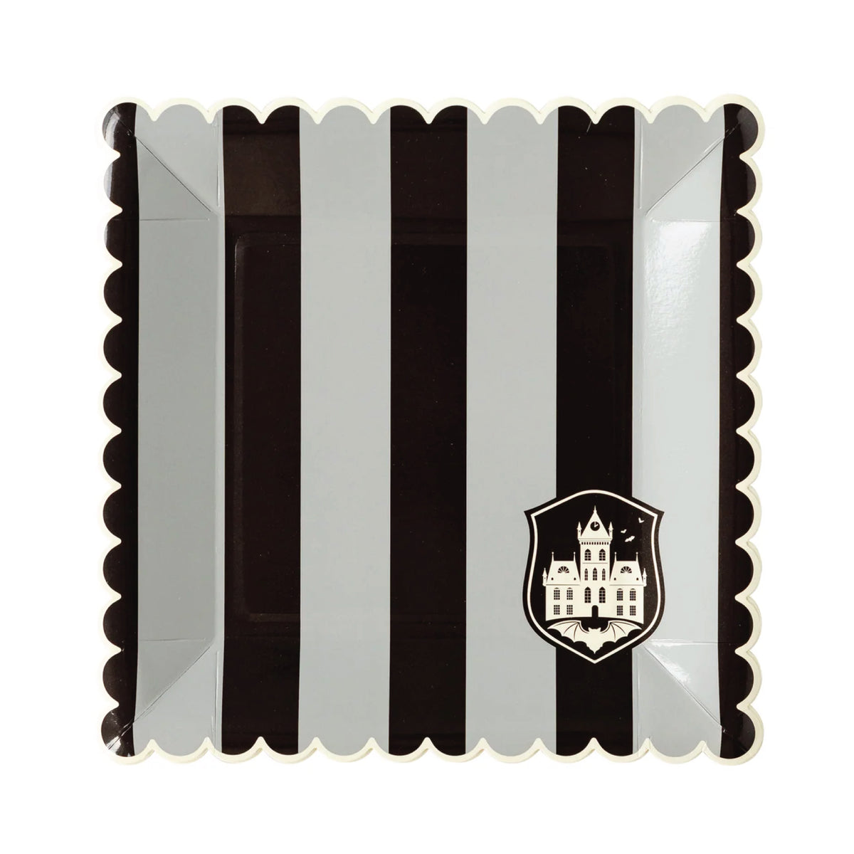 Academy Emblem Striped Square Dessert Plates 8ct | The Party Darling