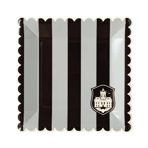 Academy Emblem Striped Square Dessert Plates 8ct | The Party Darling