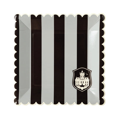 Academy Emblem Striped Square Dessert Plates 8ct