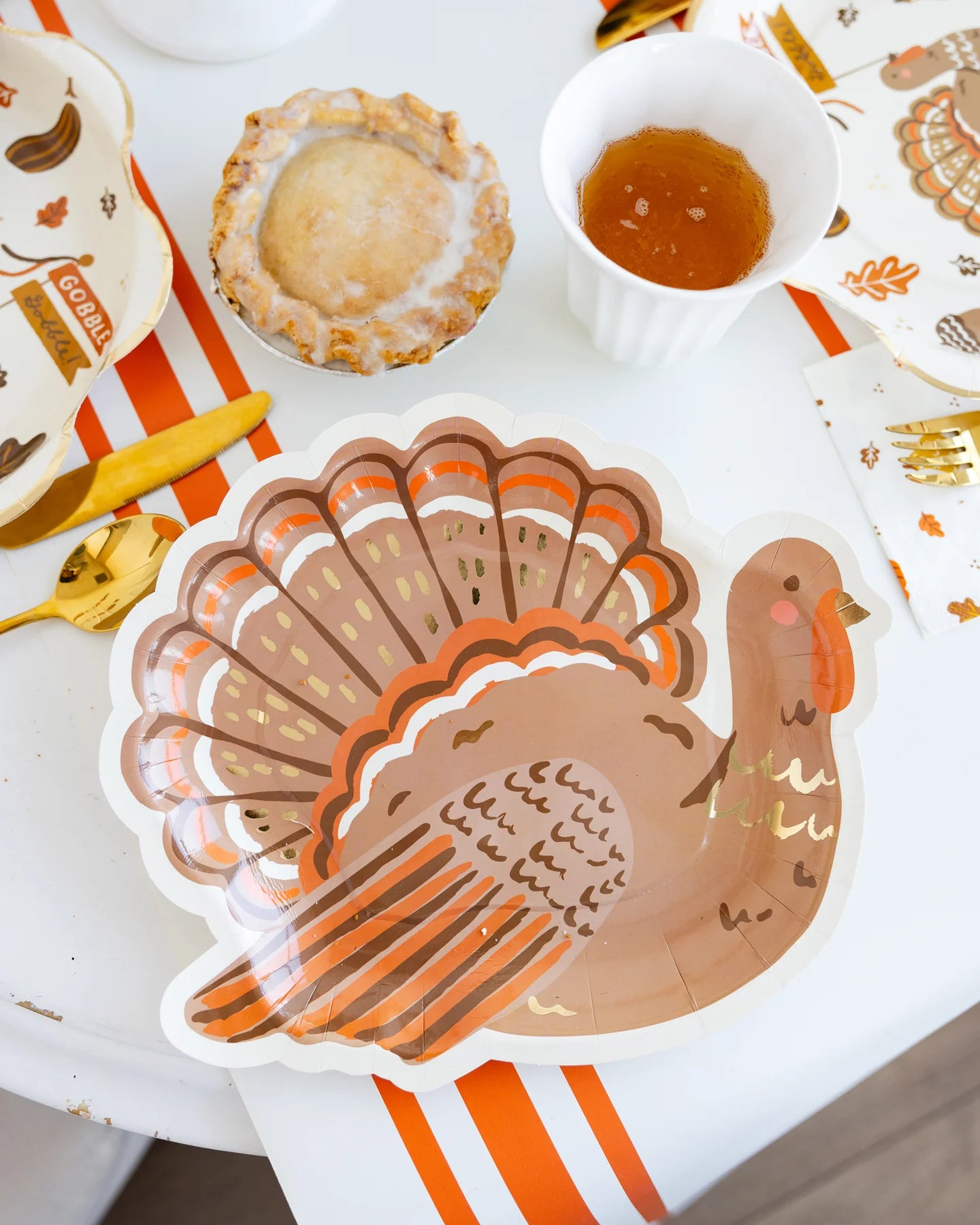 Fall Turkey Shaped Lunch Plates 8ct