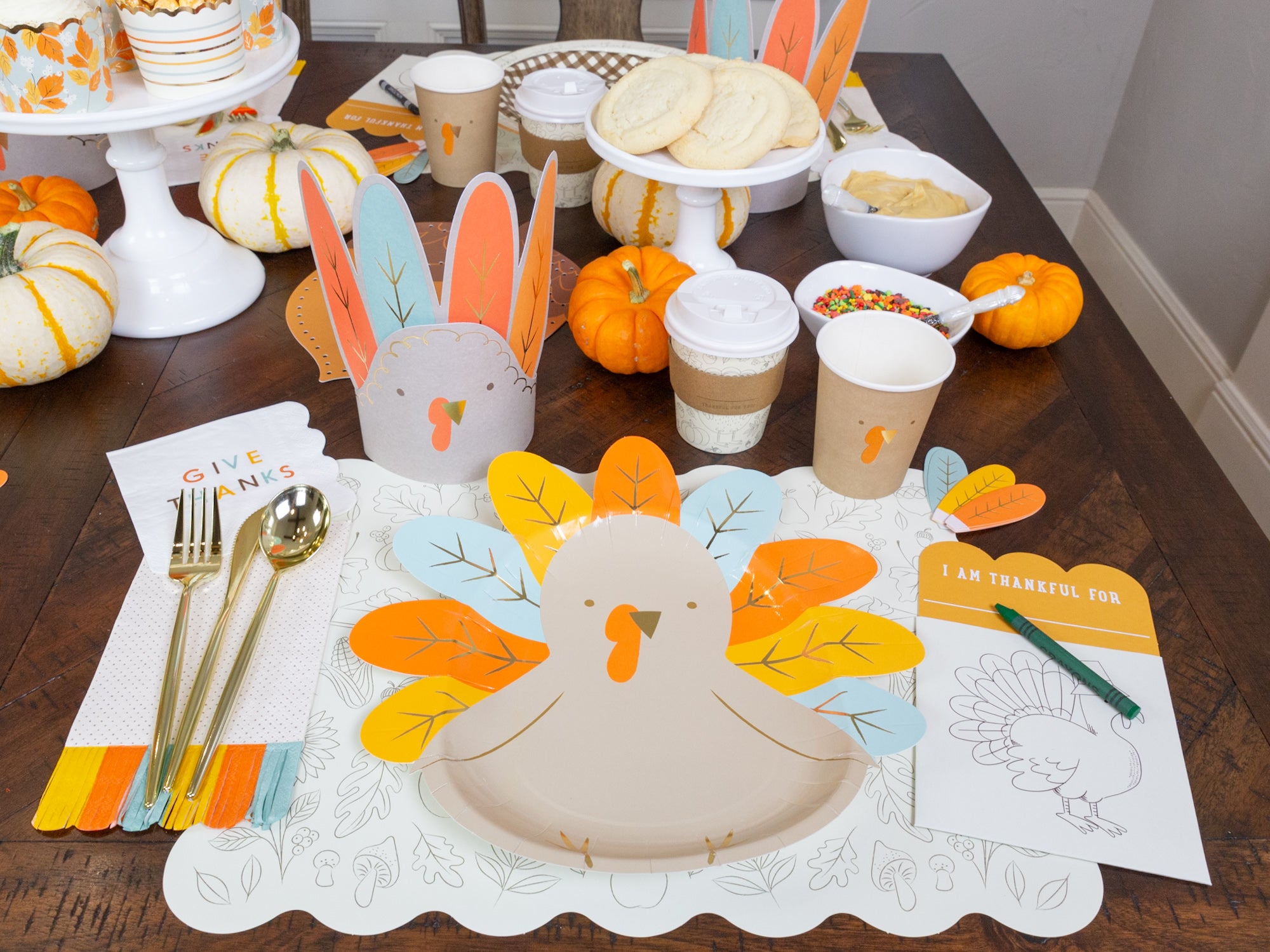 Thanksgiving Paper Coloring Placemats 12ct | The Party Darling
