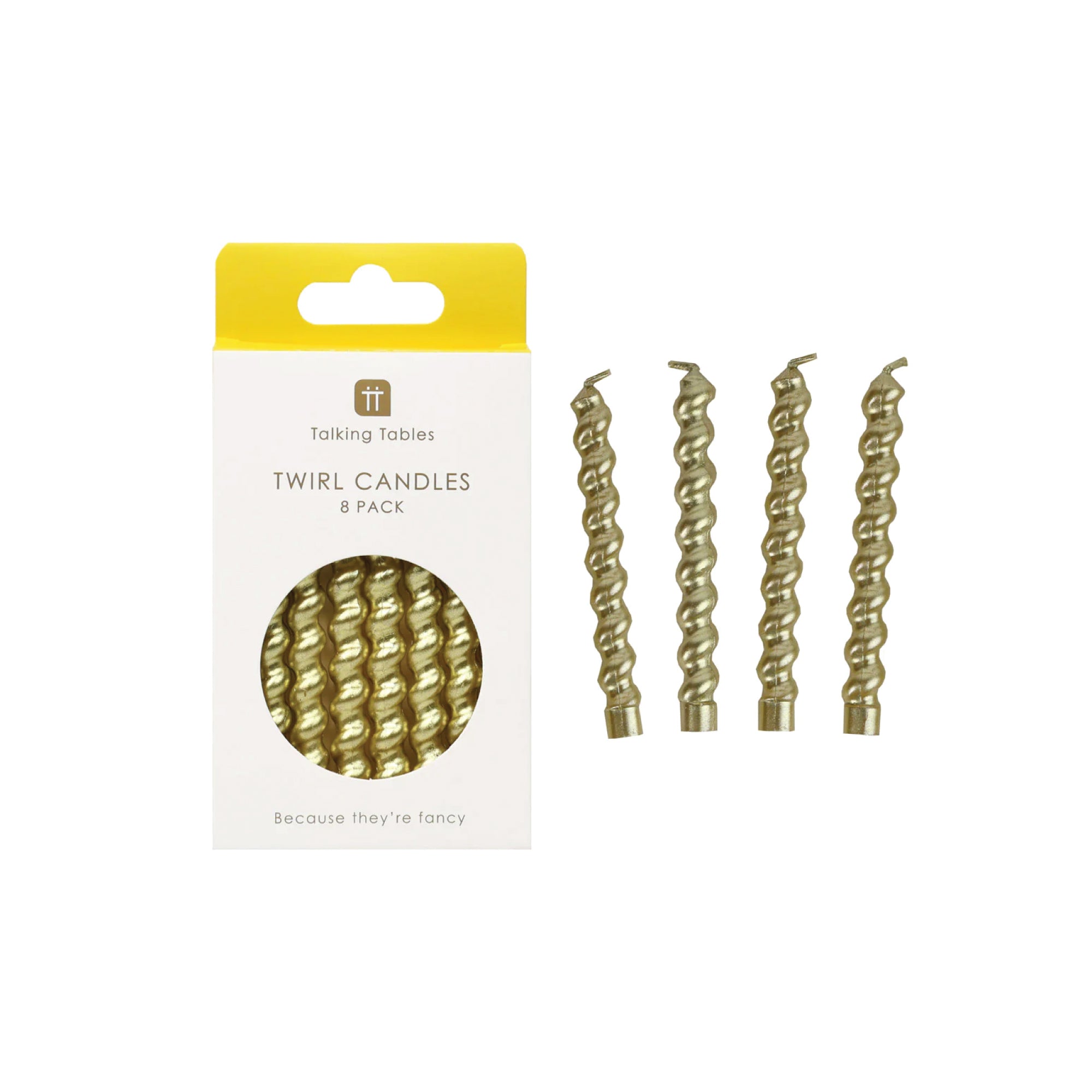 Twirl Gold Birthday Candles 8ct | The Party Darling