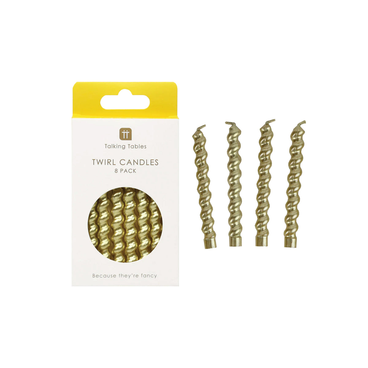 Twirl Gold Birthday Candles 8ct | The Party Darling