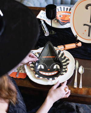 Vintage Halloween Cat Place Setting