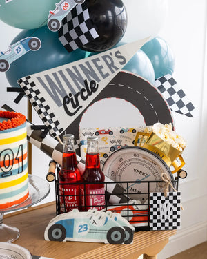 Vintage Race Car themed basket