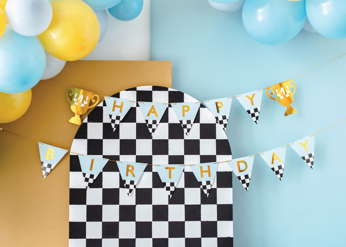 Vintage Race Car Birthday Banner