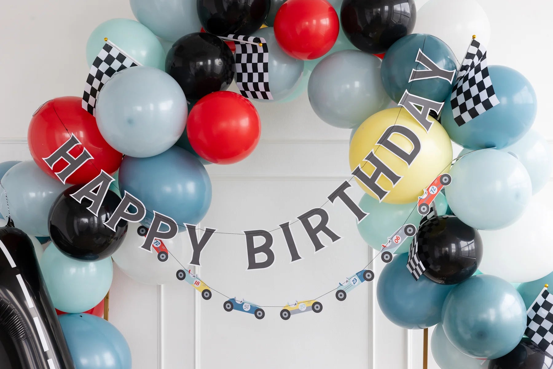 Vintage Race Car Happy Birthday Banner by My Mind's Eye