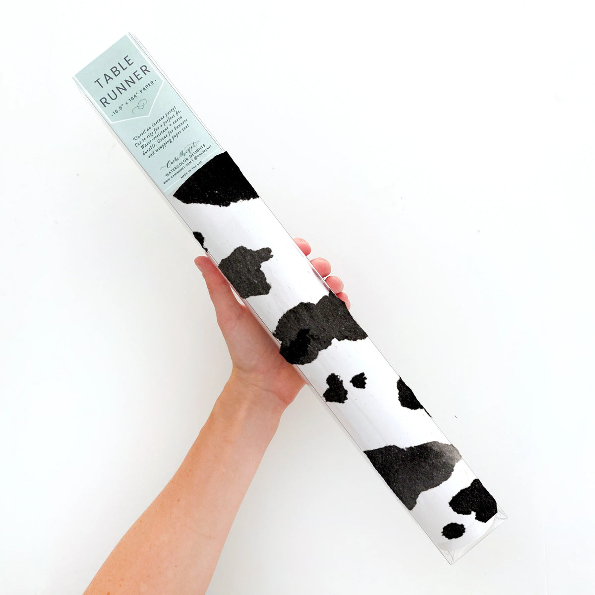 Cow Print Paper Table Runner 8ft